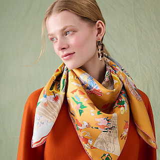 Academia Hippica scarf 90 - Brown | Hermès Singapore